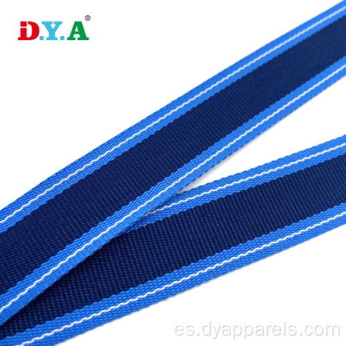 Corizas a rayas de 22 mm de cinta de poliéster azul para coser